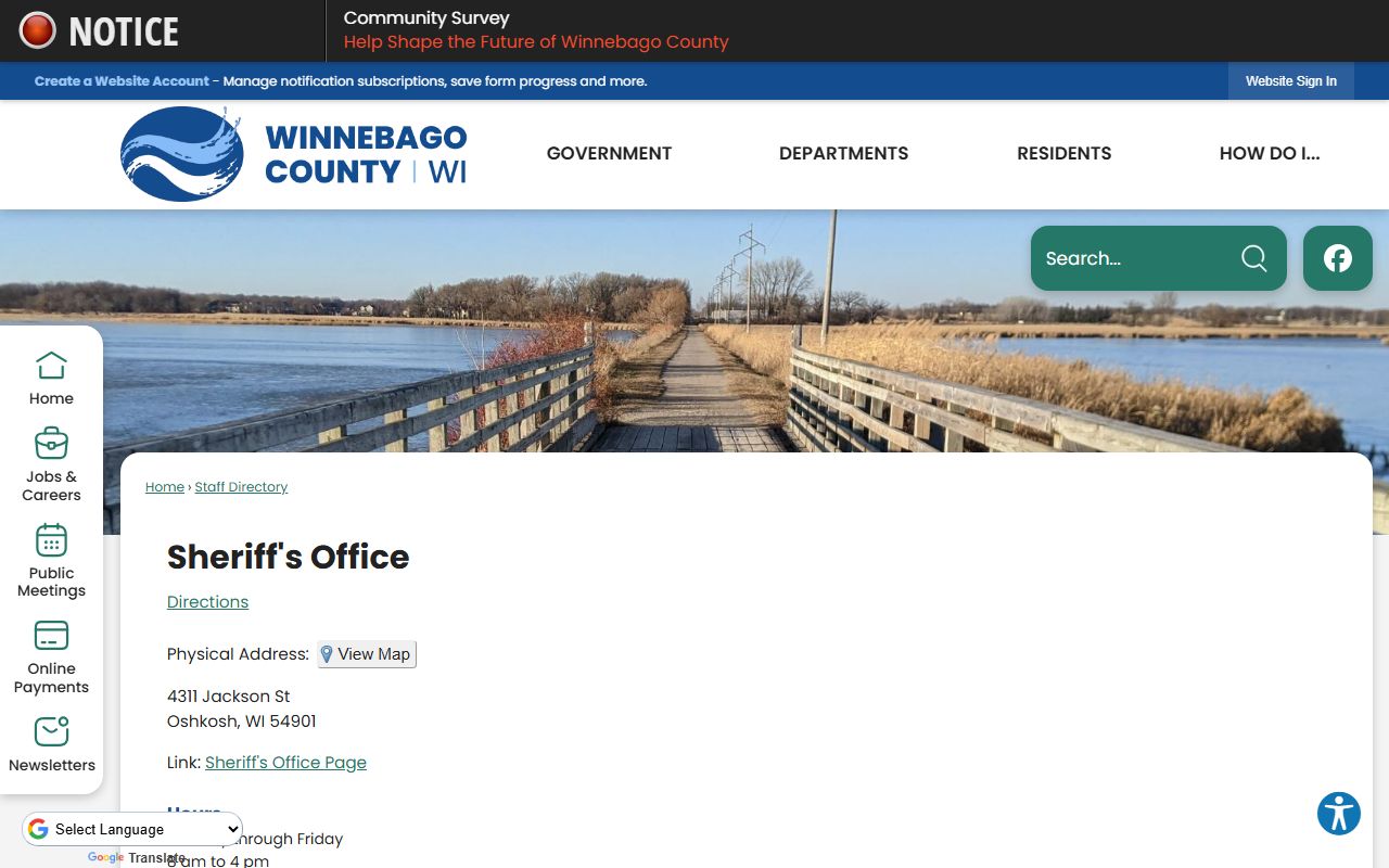 Winnebago County Jail inmate records sheriff directory